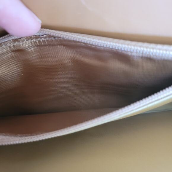 Celine Vintage Envelope Leather Large Wallet Macadam Brown Kisslock Long Logo - Picture 4 of 10